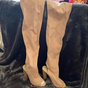 Thigh high tan boots 5.5